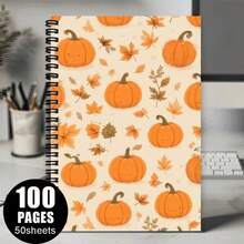 1pc Aesthetic Autumn Halloween Spiral Notebook, Thanksgiving Travel Journal, Thanksgiving Office Supplies, Autumn Countryside Cozy Notebook, Harvest Festival Halloween Pumpkin Floral Notebook, Designed For Daily Journaling, Classroom Notes, Office Memo, Portable Writing Book, Suitable For Professionals, Students And Office Use - Perfect Gift Choice, Artistic Cover Design, Learning Formula Recording Journal, Subject Study Record Book, High Cost-Performance Student Notebook - One Book (50 Pages, 100 Pages) - View 9