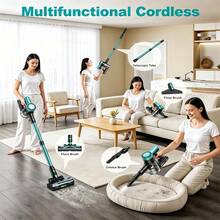 Cordless Vacuum Cleaner, Upgraded 60KPA Stick Vacuum With Hurricane ...