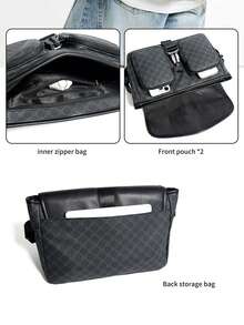Tas Selempang Minimalis Kapasitas Besar Pria, Tas Bahu dengan Penutup Atas dan Tali Bahu yang Dapat Diatur, Gaya Fungsional, Estetika Premium Korea, Untuk Sepeda Motor, Perjalanan Harian, Bepergian, dan Akhir Pekan - MultiWarna - View 11