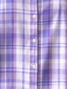 Back To School Season Casual Fashion Plaid Print Women's Plus Size Lightweight Autumn Long Sleeve Shirt - Mauve Purple - View 3