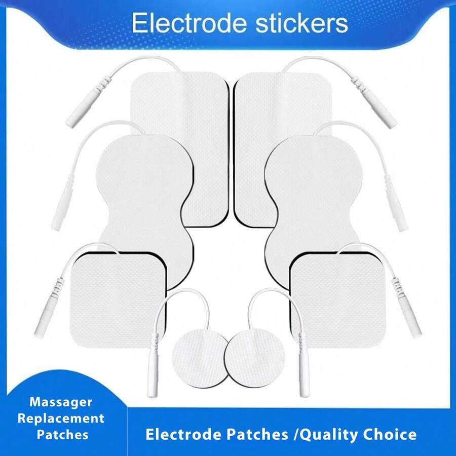 TENS Machine Electrodes, Premium Reusable Self-Adhesive Electrode Pads, Suitable For TENS EMS Muscle Stimulation, Compatible With TENS Machine, 2.0mm Pin Connector Lead Pads