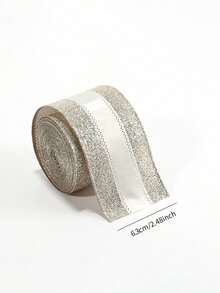 Christmas Wired Ribbon Champagne Theme Snowflake Gold Glitter Christmas Ribbon 2.2 Yards Suitable For Christmas Tree Wreath Wreath Decoration Supplies Holiday Gift Wrapping Home Party Decoration - Multicolor - View 12