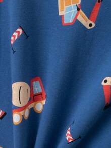 6 Sets Send 1 Set Random Boys Short Sleeve Shorts Set Pajamas Cartoon Print Casual Home Wear All-Over Print Set - Multicolor - View 6
