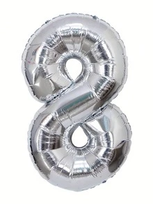 1pc 40 Inch Silver Number Foil Balloon, Giant Mylar Number Balloon 0-9, Suitable For Birthday Wedding Anniversary Graduation Party Decoration, Helium Fillable Background Decor - 40-inch Silver Number Balloon - View 19