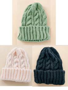 Unisex Solid Color Street Style Distressed Knit Beanie Hat, Warm Outdoor Fashion Couple/Student Knitted Cap, Suitable For Daily Wear, Autumn/Winter - Multicolor - View 14