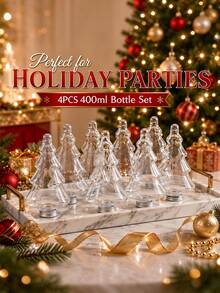4pcs Christmas Tree Gift Bottles 400ML - Perfect For Milk, Tea, Coffee And Juice - Suitable For Outdoor Camping, Picnic And Holiday Party, Christmas Decoration - View 2