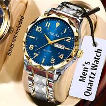 1pc GWGTJ New Business Luxury Fashion Quartz Watch - Round Dial, Quartz Movement - Suitable For Daily And Formal Occasions - Birthday Gift, Anniversary, Graduation Gift - Luxury Design, Fashionable And Exquisite, Party, Valentine's Day, Wedding, Gift For Friends And Family (Box Not Included) - Blue - View 1