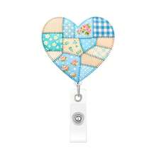 1pc Colorful Patchwork Print Retractable Badge Reel, Acrylic ID Card Holder Retractable Clip, Suitable For Nurses, Doctors, Teachers, Volunteers, Office Workers, Christmas, Valentine's Day - A - View 14
