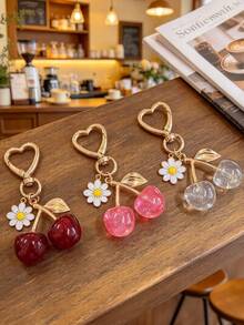 1pc Cherry Keychain New Women's Bag Charm, Women's Keychain, Valentine's Day & Christmas Gift - Multicolor - View 1