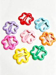 10/20/40pcs New Colorful Flower Hair Clips, Designed For Girls' Side-Swept Bangs, Suitable For Daily Casual Or Various Occasions Fashion Matching - Multicolor - View 3