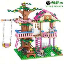 Treehouse Building Set - Forest Friendship Cottage Building Blocks Toy, Treehouse Construction Kit, Compatible With Multiple Building Blocks, Birthday, Christmas Gift, Suitable For Gifting (685 Pieces) - Multicolor - View 3