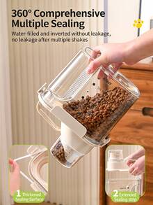Pet Food Portion Container - An Airtight And Moisture-Proof Dry And Wet Pet Food Container With Visible Measurement Markings And A Built-In Scoop For Precise Portioning; Its Sturdy And Durable Construction Ensures Long-Term Use. - Multicolor - View 7