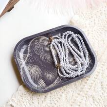 Cabin puff 1pc Black & White Hand-Drawn Gorilla Blowing Dandelion Rolling Tray, Excellent Rolling Tool, Ideal Holiday Gift - Print - View 7