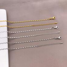 1pc Brass Box Link Blank Necklace Chain Thin Rectangular Box Chain Gold Silver Tone DIY Jewelry Making Necklace Chain Base Craft Accessories - Multicolor - View 6