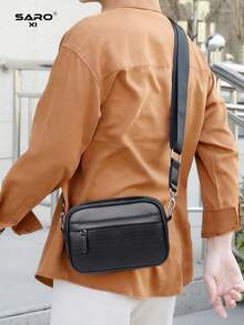 Men's Fashion Casual Crossbody Bag, Large Capacity, Youth Gift, Street Style, Horizontal Design, New Arrival - Black - View 5