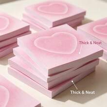 2pcs Cross-Border Heart-Shaped Sticky Notes High-Value Star Memo Pad Adhesive Message Stickers Student Stationery Card Holder - Random - View 4