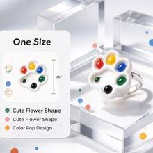 1 Set Mini Cat Paw Palette (1 Cat Paw Palette And 2 Different Size Rings) - Creative Painting Palette, Perfect For Model Painting Enthusiasts And Artists, Convenient For Indoor And Outdoor Use - A - View 4