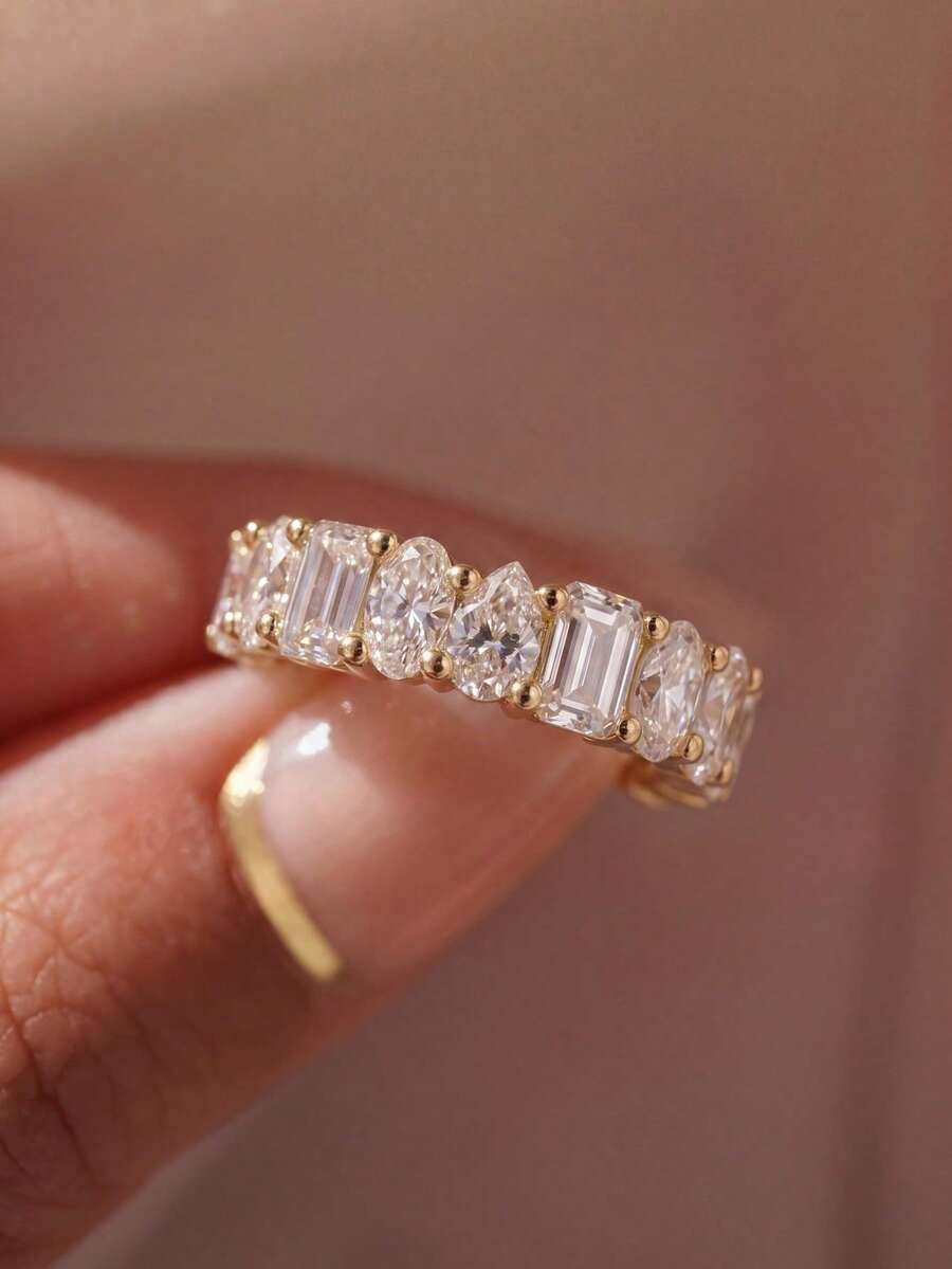 1pc Oval Teardrop Ring, Women's Thumb Ring, Exquisite Jewelry Gift