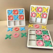 1pc Wooden Tic Tac Toe Board Game, Classic X O Shape Colorful Wood Puzzle Game Set Brain Training Interactive Tabletop Game Toy For Family Party Indoor Travel Entertainment, Interactive Brain Game, Family Party Games And Activities, Christmas Games - A - View 3