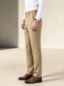 Men's Spring/Summer Breathable Suit Pants 4 Pieces, Draped Slimming Versatile Formal Tapered Ankle-Length Pants For Daily Commute - Multicolor - View 6