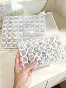 1/2pcs Multi-Compartment Transparent Jewelry Storage Box, Removable Transparent Jewelry Organizer With Independent Compartments, Dust-Proof, Earring, Stud, Ring, Jewelry Sorting And Organization, Portable Large Capacity Home Jewelry Storage Box, Anti-Oxidation Earring, Stud, Ring Organizer Box, Portable Jewelry Sorting Box, Dust-Proof Large Capacity Home Jewelry Box, Christmas Gift - Clear - View 7