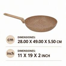 28cm Aluminium Frying Pan With Beige Granite Coating, Induction And Gas Compatible, Ergonomic Handle For Daily Cooking - View 7