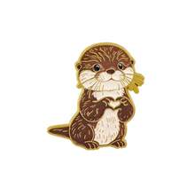 Cute Otter Enamel Pins Set, Cartoon Sea Otter Lapel Brooches, Metal Badges For Backpack Jacket Hat, Lovely Animal Jewelry Gift For Otter Lovers - Multicolor - View 17