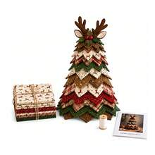 1pc Creative DIY Christmas Tree Patchwork Kit, Fun Handmade Craft Set For Personalized Holiday Decoration, Festive Tabletop Ornament For Christmas Party, Living Room And Home Decor, Holiday Craft Project And Christmas Gift - Multiple Styles - View 12
