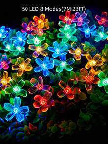 20/50/100pcs LED Solar Flower String Lights - Outdoor Garden Fence Christmas Tree Decorative Lights, Create Dreamy Atmosphere, Waterproof & Sun-Resistant, Easy Installation, Suitable For Wedding, Party, Home, Lawn, Holiday Decoration - A - View 13