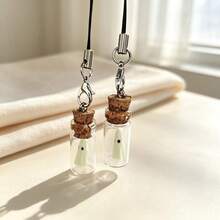 1pc Halloween Theme Glow-In-The-Dark Ghost Bottle Pendant, Can Be Used As Phone Strap Or Keychain - Multicolor - View 4