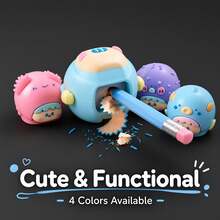 10pcs Astronaut Hand-Crank Pencil Sharpener, Cute Cartoon Automatic Pencil Sharpener For Kids, Elementary Students - Multicolor - View 2