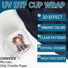 CHNVICK 4件組聖誕串燈UV DTF轉印貼紙，可用於馬克杯、日記本與計畫本的貼紙，陶瓷馬克杯、玻璃杯、電腦、計畫本的美學文具（僅含轉印紙） - 銀色 - 查看 4