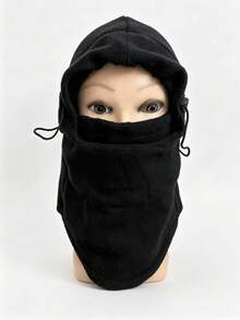 1/2pcs Men's Ski Face Mask Hat,Solid Color Warm Drawstring Design Balaclava Cap For Women Men,Idear For Skiing Outdoor Sports Gift Daily - Multicolor - View 7