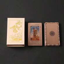 1pc Authentic Rider-Waite Gold Foil PET Tarot Cards Full Set, Colorful Printed Tarot Card Table Game Cards - Multicolor - View 25