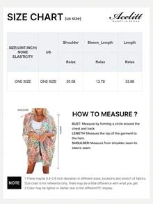 Acelitt Women's Bohemian Style Polka Dot Print Batwing Sleeve Loose Casual Kimono Jacket, Suitable For Travel, Beach, Vacation In Summer - Multicolor - View 5