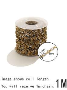 1M Two‑Tone Gold Silver Stainless Steel Chain, Tarnish Resistant Bulk Link Chain, Ins Style DIY Necklace Bracelet Jewelry Making Findings Supplies - Stainless Steel Chain - View 19