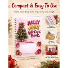 1pc DIY Spiral Bound Christmas Gift Card Album, 5x7 InchHoliday Gift Booklet, 10 Themed Pages |5x7 Spiral Bound|Can Add Cards, Coupons | Can Write Notes | HolidayChristmas Vacation Design - Multicolor - View 11