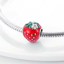 1 Pieces Original 925 Sterling Silver Beads Style Charms For Women Open & Close Design Strawberry Design Fits Original Bracelet & Necklace DIY Making - Multicolor - View 6
