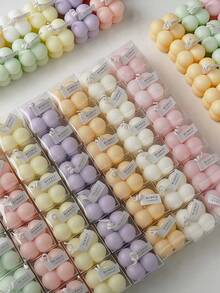 5/30pcs Creative Bubble Cube Soy Wax Candles - Minimalist Aesthetic Decor, Home Fragrance Ornament, Suitable For Bedroom Decoration, Christmas Decor, Wedding Tabletop Display, Ideal Gift For Birthday Or Valentine's Day, Handmade Small Plant-Based Scented Candles + Premium Transparent PVC Gift Box, Perfect As Birthday Favor, Wedding Gift, Couple Gift, Mother's Day/Father's Day Gift - Multicolor - View 2