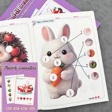 32 Pages Find‑It Detective Activity Book For Kids, Spot The Hidden Little Details Matching Workbook, Observation Search Match Game Workbook, Early Learning Educational Toy For Boys Girls, Improve Concentration & Visual Discrimination Skill - 32 Pages - View 8