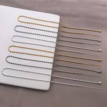 1pc Brass Rice Bead Blank Necklace Chain Dainty Oval Rice Link Chain Gold Silver Tone DIY Jewelry Making Necklace Chain Base Craft Accessories - Multicolor - View 5