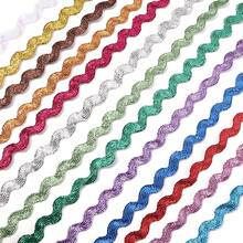 15 Yards/Pack 5mm Wavy Metallic Color Lace Ribbon, Gift & Flower Wrapping Tape, Christmas Birthday Party DIY Decoration Ribbon - Scalloped Edge Cord - View 11