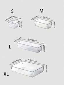 1/16/35/50pcs Transparent Drawer Organizer Trays, 4 Sizes Plastic Storage Boxes For Cosmetics, Jewelry And Small Tools, Bathroom, Kitchen, Desk Drawer Dividers, Customizable Compartment Storage, Makeup Jewelry Stationery Miscellaneous Organizer Boxes, Desktop Drawer Divider Storage Boxes - Polka dot transparency - View 3