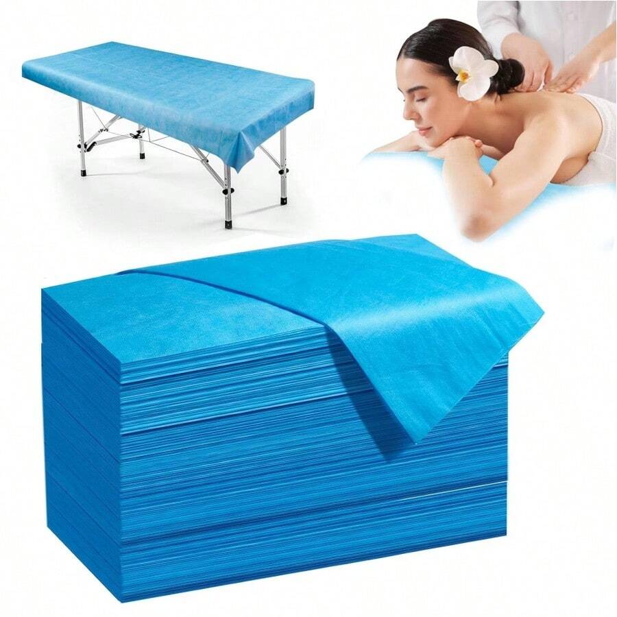 10pcs Disposable Waterproof Massage Bed Sheets Non-Woven Fabric SPA Bed Cover (Blue) - Baby Blue - View 1