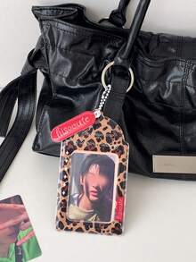 1 PC Leopard Print Pvc Card Holder, Small Card Storage Display Case, 3-Inch Protective Case, Bag Pendant - Multicolor - View 8