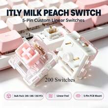 Milk Peach Milk Green Switch Silent Linear 5 Pin Factory Pre Lubed POM ...
