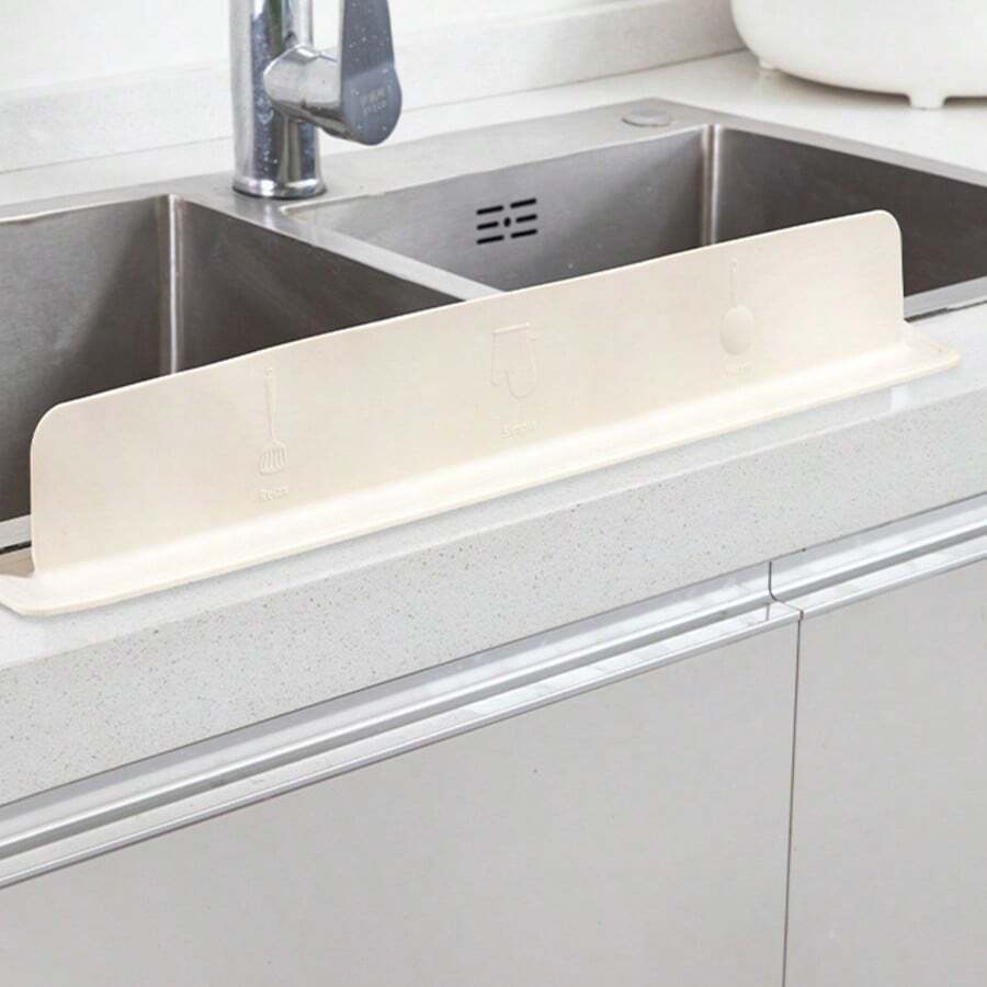 Silicone Sink Splash Guard, Kitchen Sink Splash Guard, Countertop Waterproof Strip, Suitable For Laboratory Sink, Vegetable Washing Basin, Waterproof Cover, Kitchen Essential, Bathroom Accessory, Home Essential - Multicolor - View 1