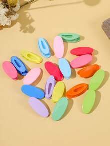 20pcs/10pcs Colorful Oval Snap Hair Clips, Glossy Candy Color Hair Pins, Compact Hair Accessories Designed For Girls And Women, Non-Slip Hair Clips For Bangs Styling And Daily Wear (Random Colors) - Multicolor - View 12