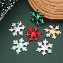 100pcs Polyester Non-Woven Fabric Colorful Snowflake Confetti, Christmas Table Scatter, Handmade DIY Greeting Card Scrapbook Decoration Material, Christmas Tree Hanging Ornament, Home Pillow Sofa Decoration - snowflake - View 7