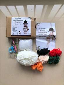 1 Set DIY Christmas Spiral Crochet Ornament Kit, Handmade Santa Claus Snowman Christmas Tree Hanging Decor, Crochet Doll Set Suitable For Beginners, Holiday Handmade Gift - Multicolor - View 12